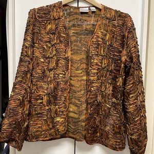 Chico’s Brown Jacket Size 0, 100% Silk